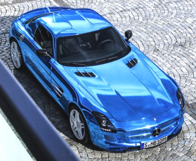 Blue Mercedes show car