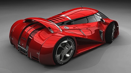 Outlandish red sports concept car