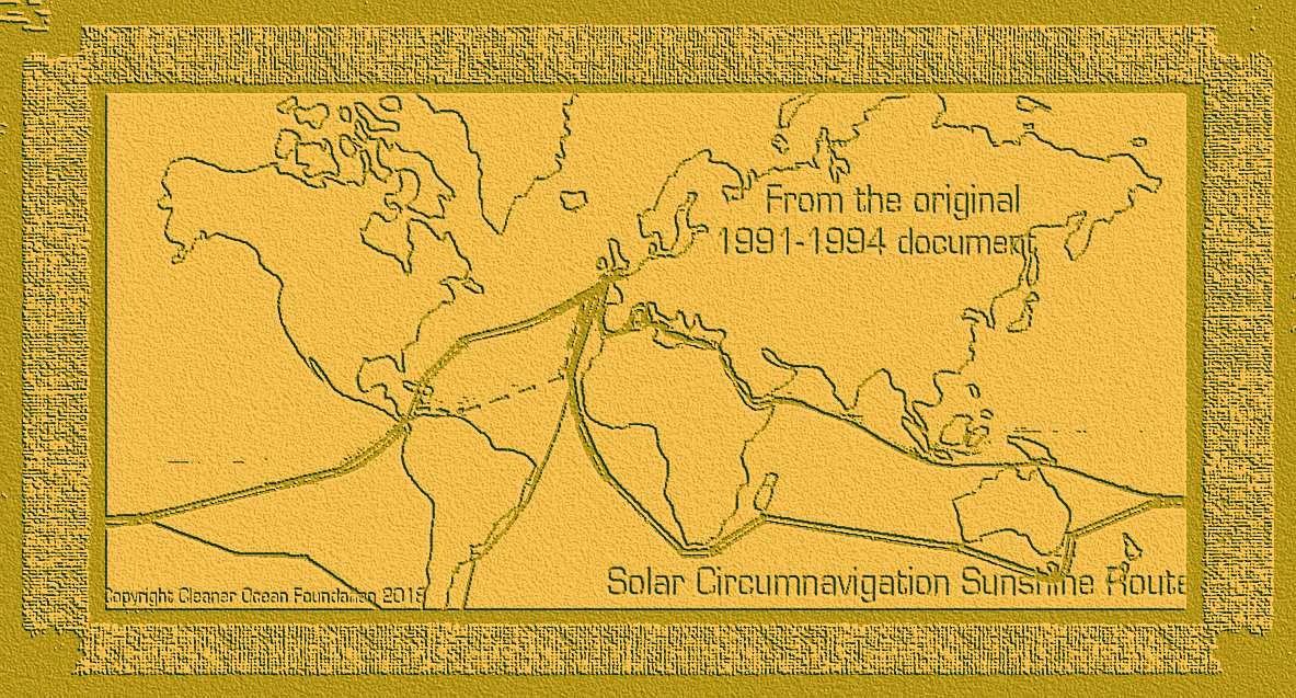 Historic solar route map dating from 1991 the sunshine route
