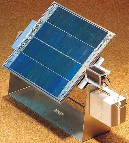 This solar panel tracks the sun, so captures more energy