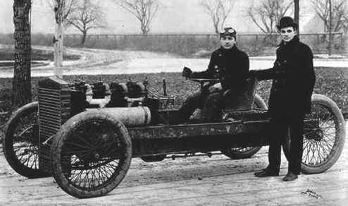 Henry Ford and his racing Arrow land speed record car 1902
