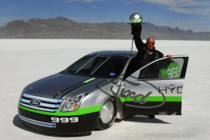 Ford Fusion Hydrogen 999 powered electric record car 207 mph