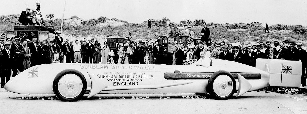 Kaye Don at the wheel of the Sunbeam Silver Bullet